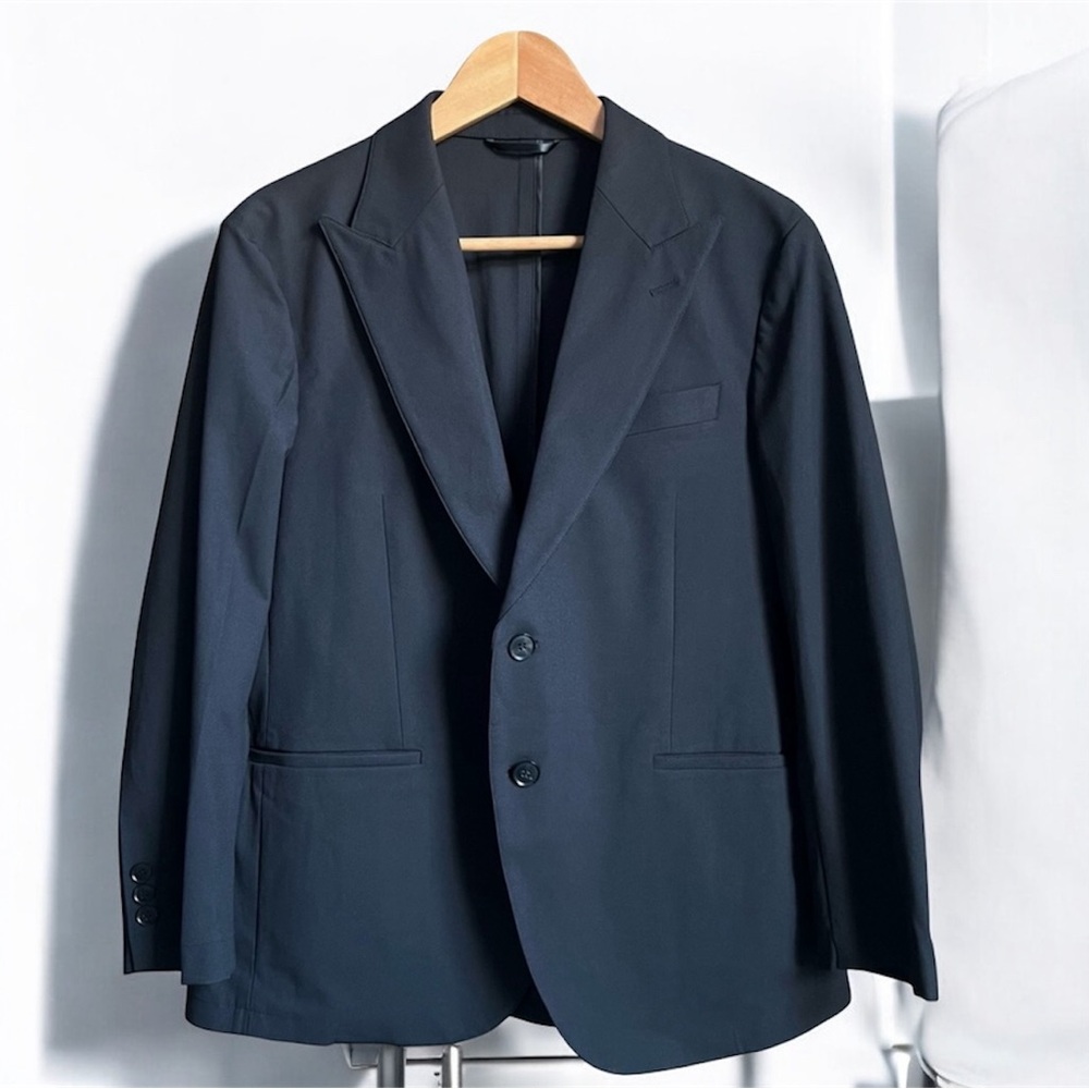 NEW Sene Sz 42 Soho Flex Tech Sport Coat Unstructured Blazer Peak Lapel Black